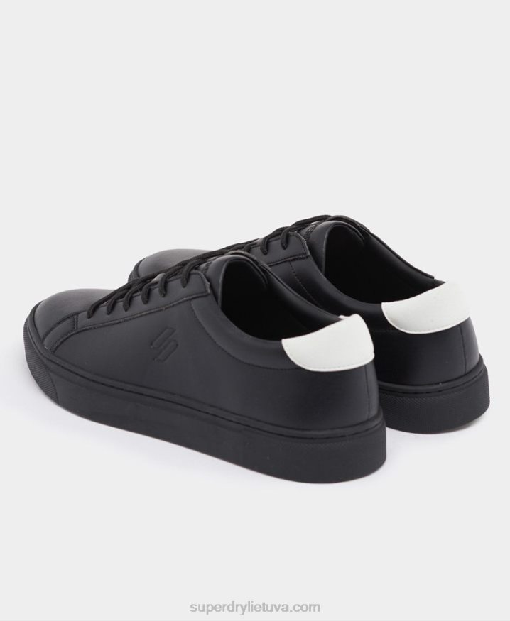 Superdry Vegan Court Tennis Trainers Black Men