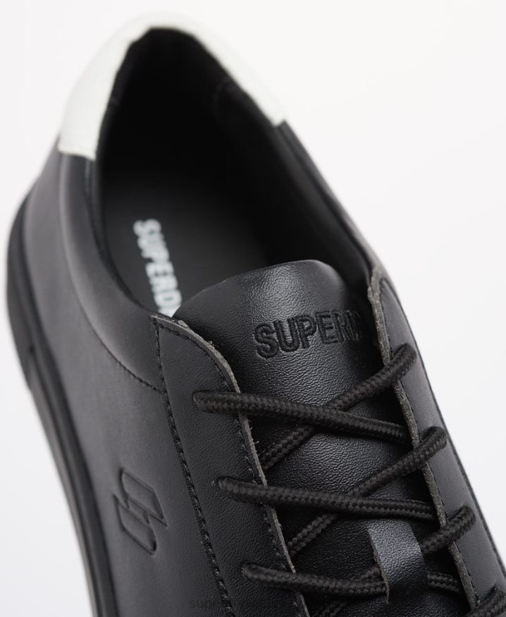 Superdry Vegan Court Tennis Trainers Black Men