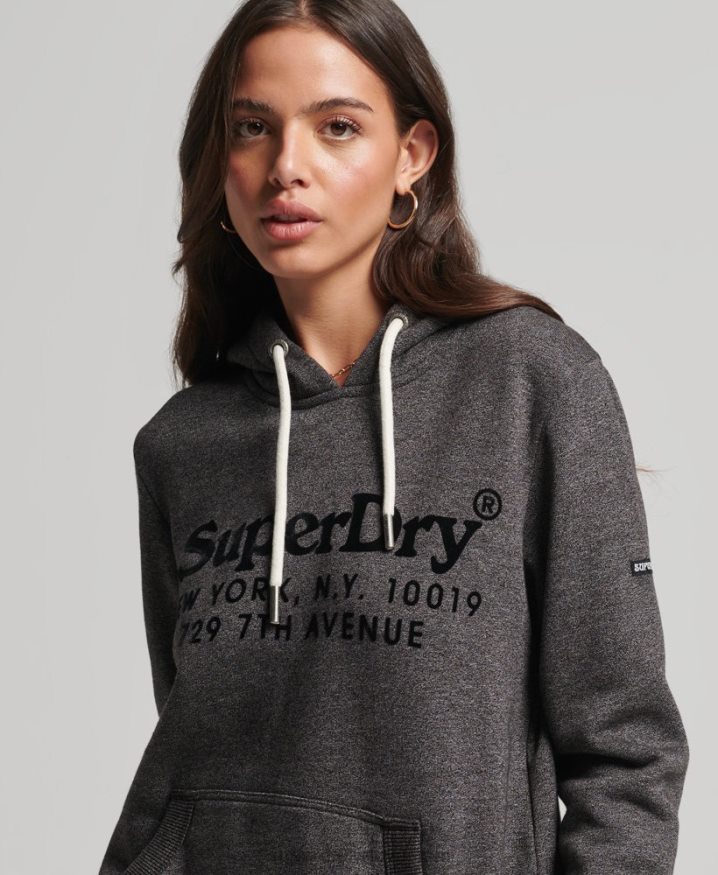 Superdry Venue Interest Hoodie Dark Grey Women