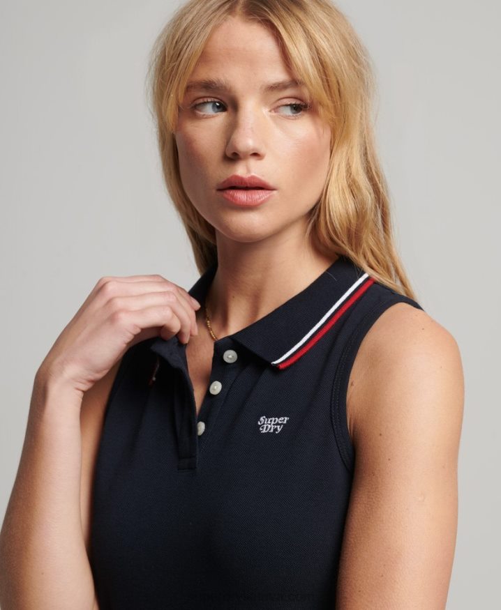 Superdry Vest Polo Dress Navy Women