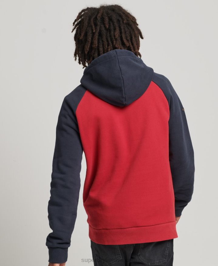 Superdry Vintage Achilles Raglan Hoodie Red Men