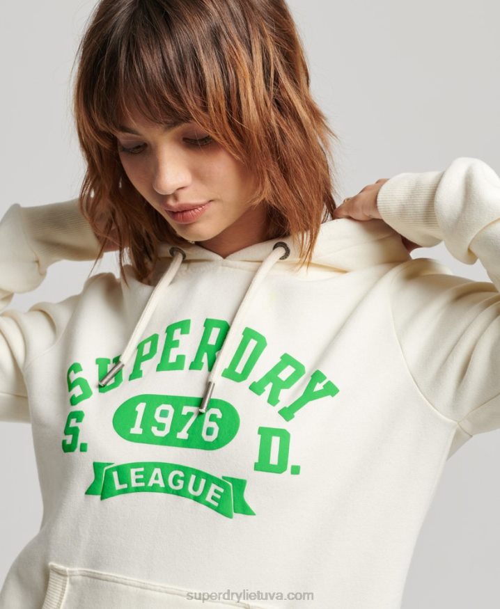 Superdry Vintage Athletic Hoodie White Women