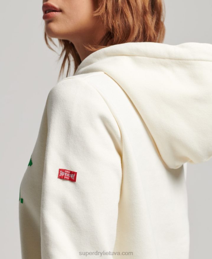 Superdry Vintage Athletic Hoodie White Women