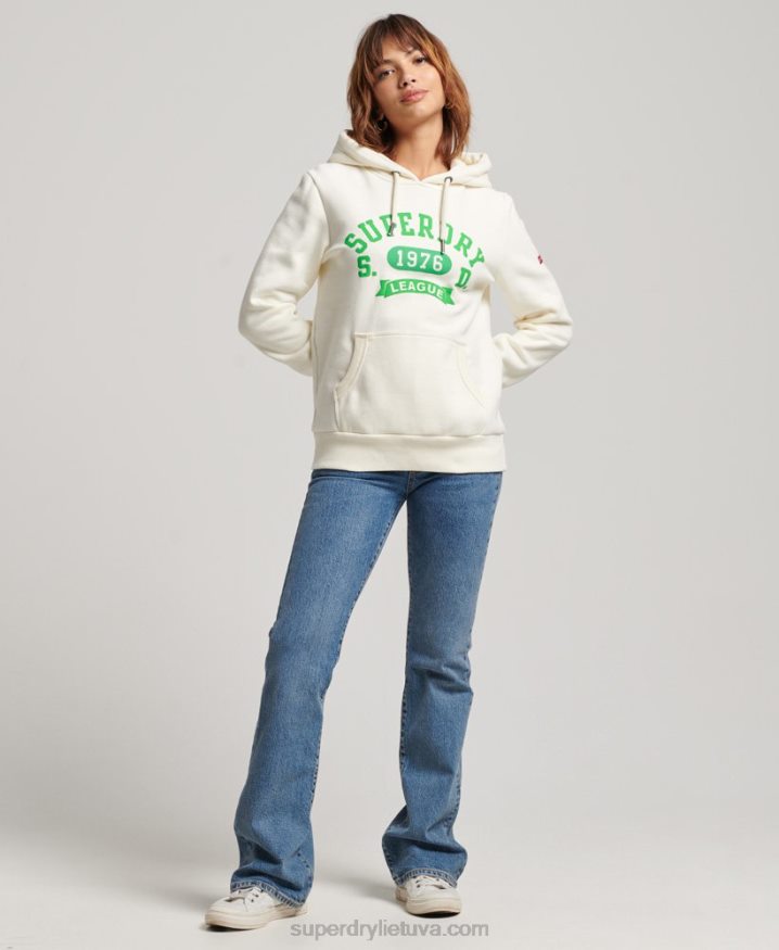 Superdry Vintage Athletic Hoodie White Women