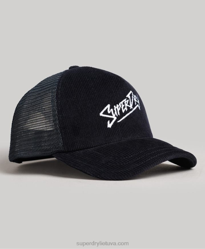 Superdry Vintage Brand Mark Cord Cap Navy Men