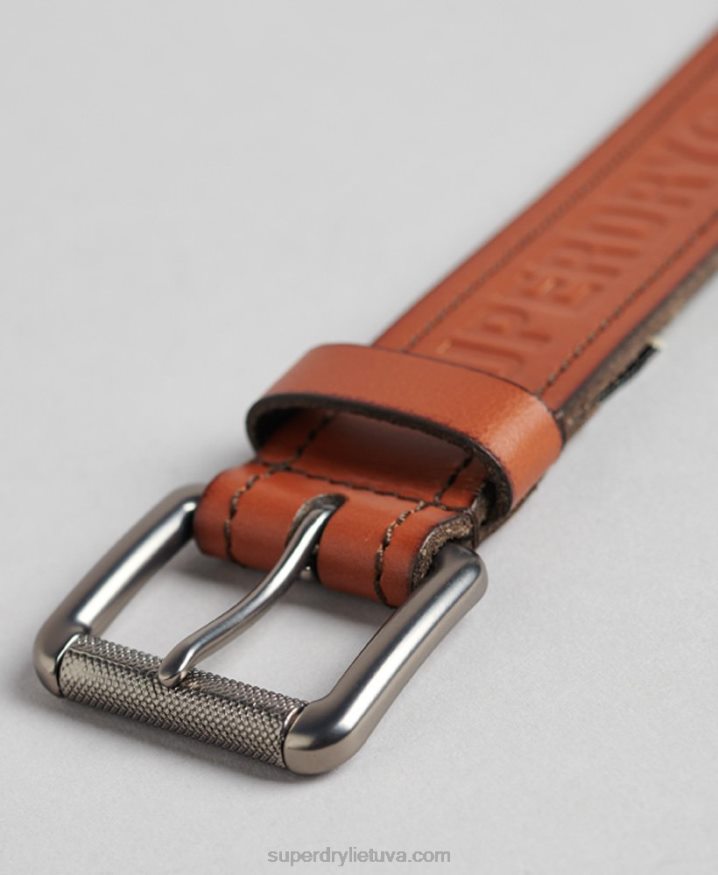 Superdry Vintage Branded Belt Tan Men