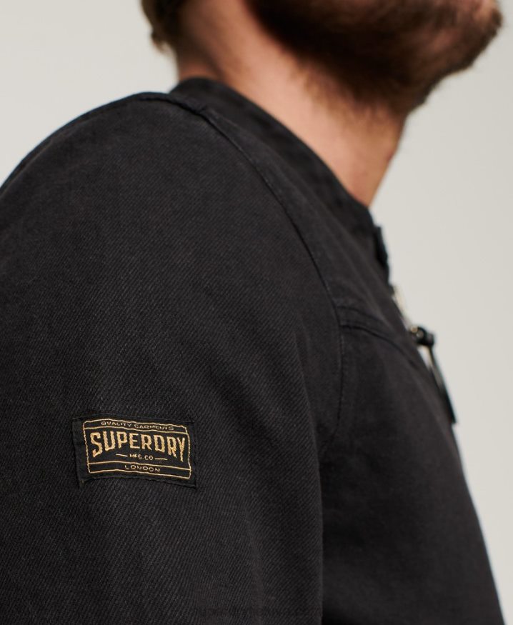 Superdry Vintage Bull Denim Racer Jacket Dark Grey Men