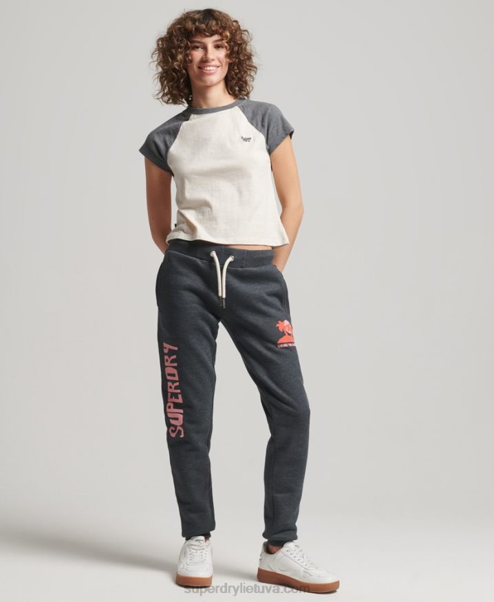 Superdry Vintage Cali Cut Out Joggers Red Women