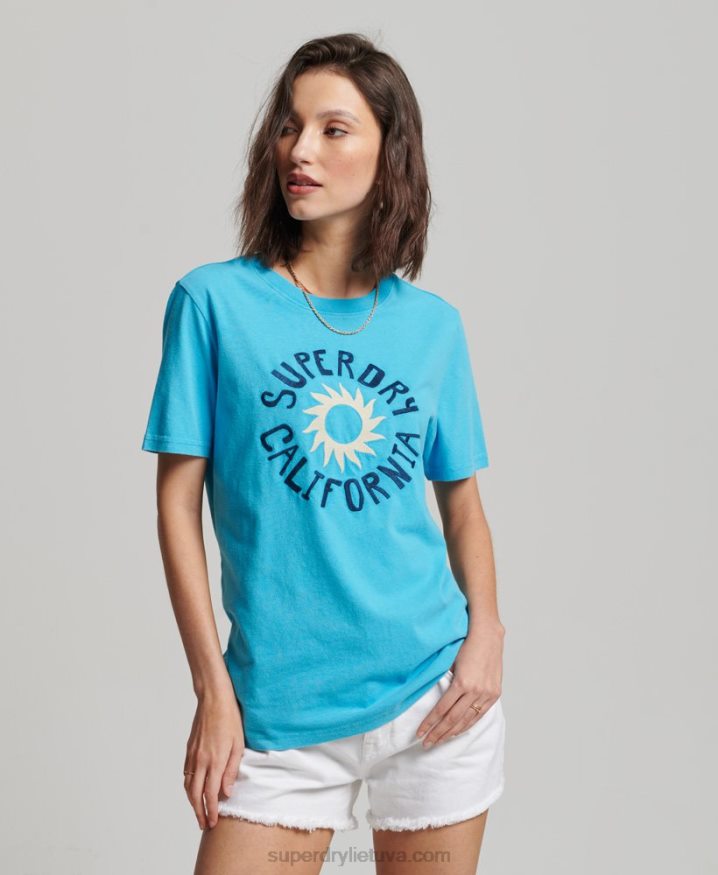 Superdry Vintage Cali Cutout T-Shirt Blue Women