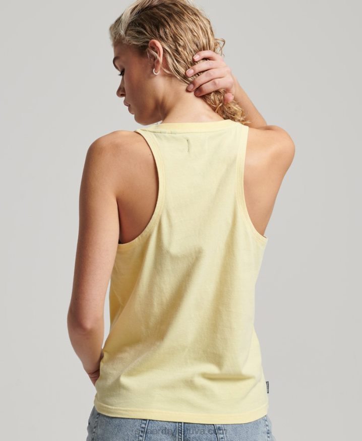 Superdry Vintage Cali Cutout Vest Top Yellow Women