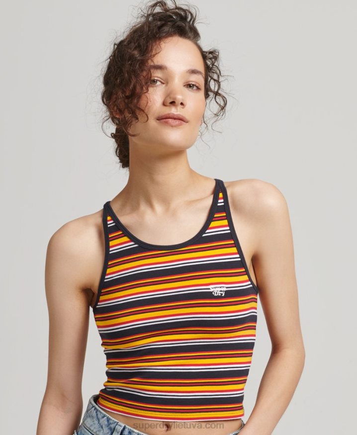 Superdry Vintage Cali Stripe Vest Navy Women