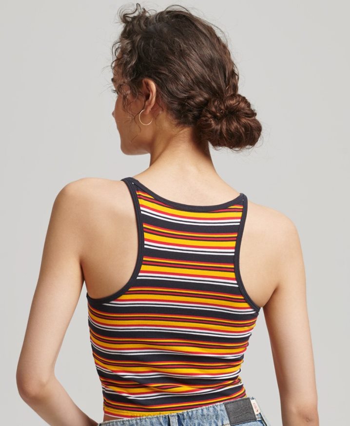 Superdry Vintage Cali Stripe Vest Navy Women