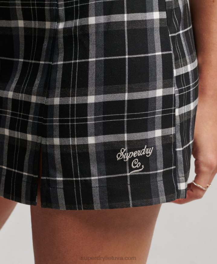 Superdry Vintage Check Cami Mini Dress Black Women