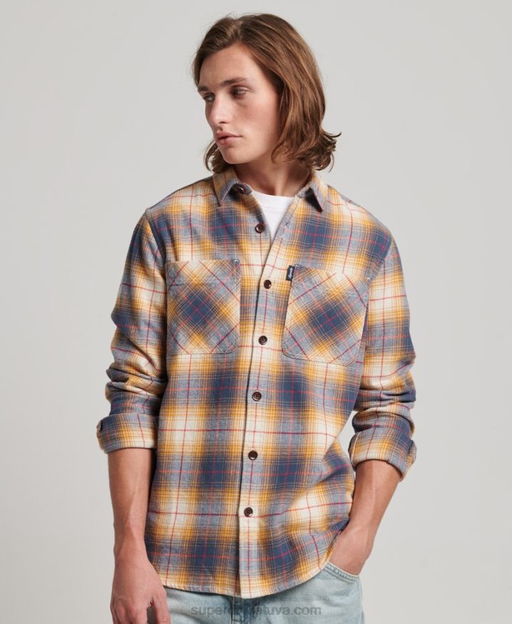 Superdry Vintage Check Overshirt Gold Men