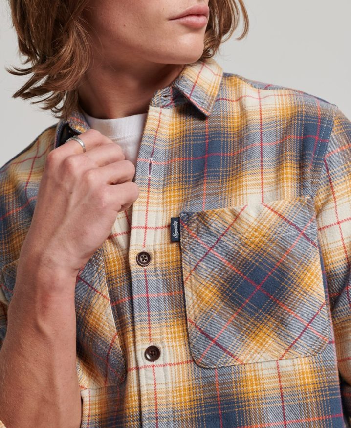 Superdry Vintage Check Overshirt Gold Men