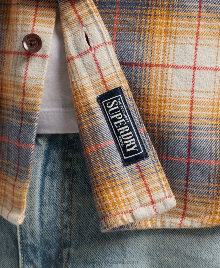 Superdry Vintage Check Overshirt Gold Men