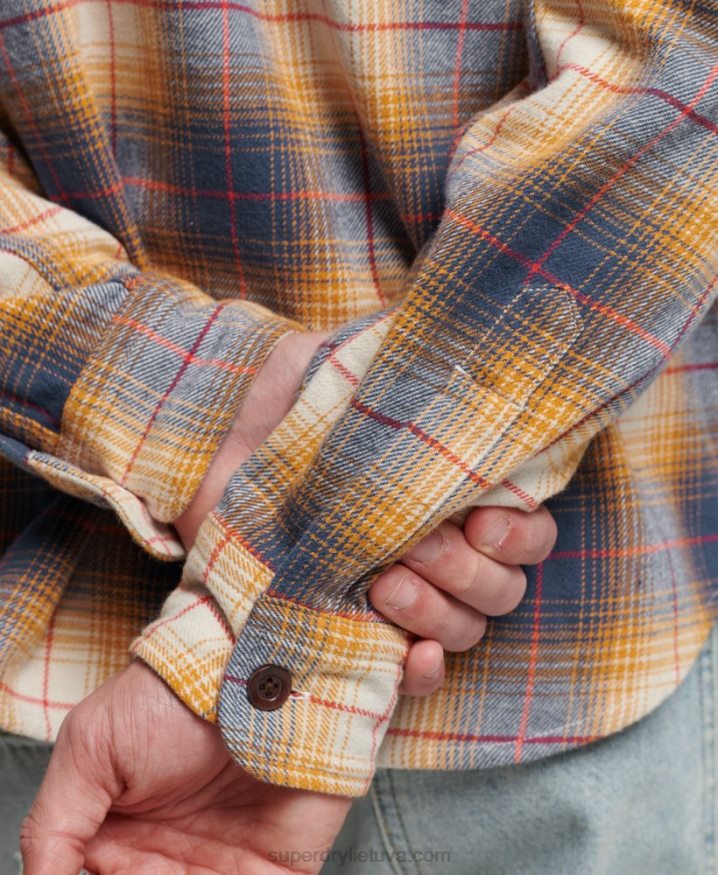 Superdry Vintage Check Overshirt Gold Men