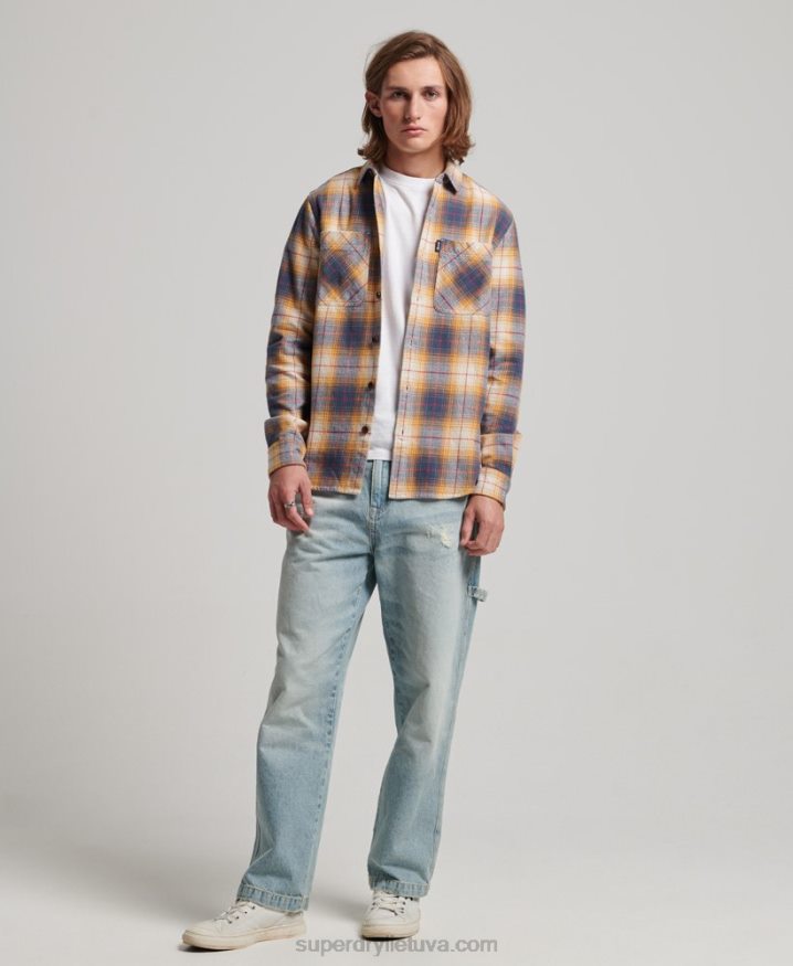 Superdry Vintage Check Overshirt Gold Men