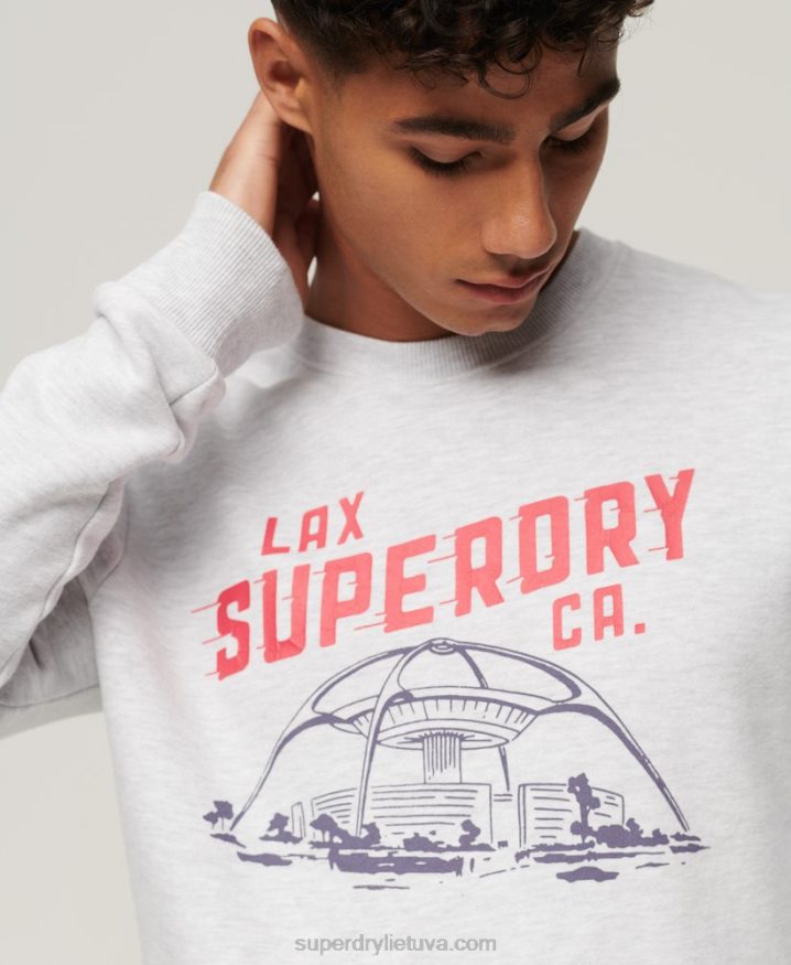 Superdry Vintage City Souvenir Crew Sweatshirt Light Grey Men