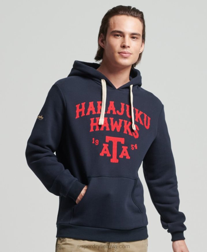 Superdry Vintage Collegiate Hoodie Navy Men