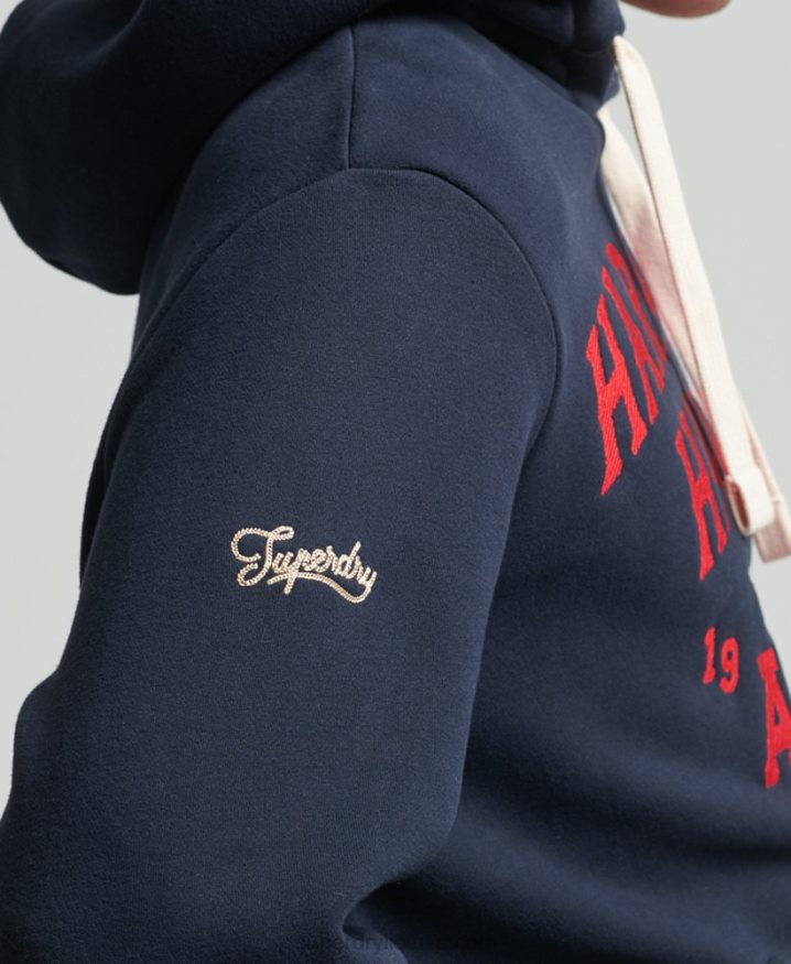 Superdry Vintage Collegiate Hoodie Navy Men