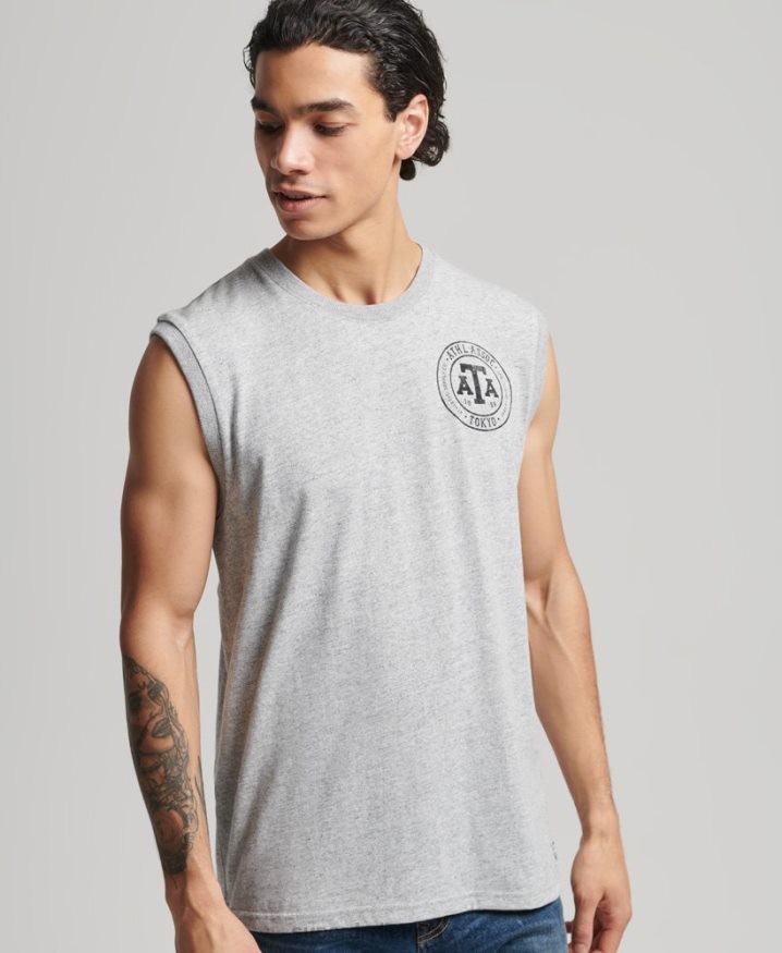 Superdry Vintage Collegiate Tank Top Grey Men