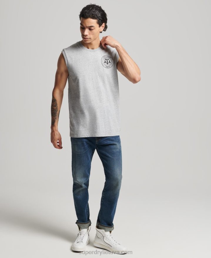 Superdry Vintage Collegiate Tank Top Grey Men