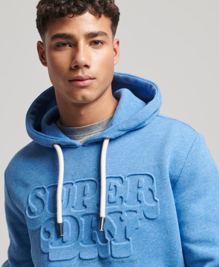 Superdry Vintage Cooper Class Embossed Hoodie Blue Men