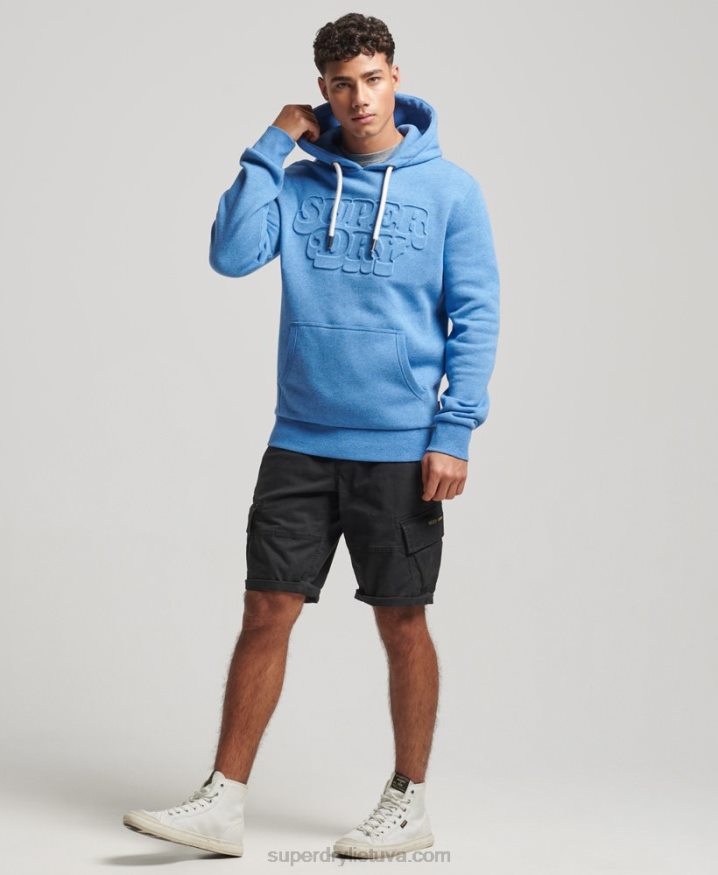 Superdry Vintage Cooper Class Embossed Hoodie Blue Men