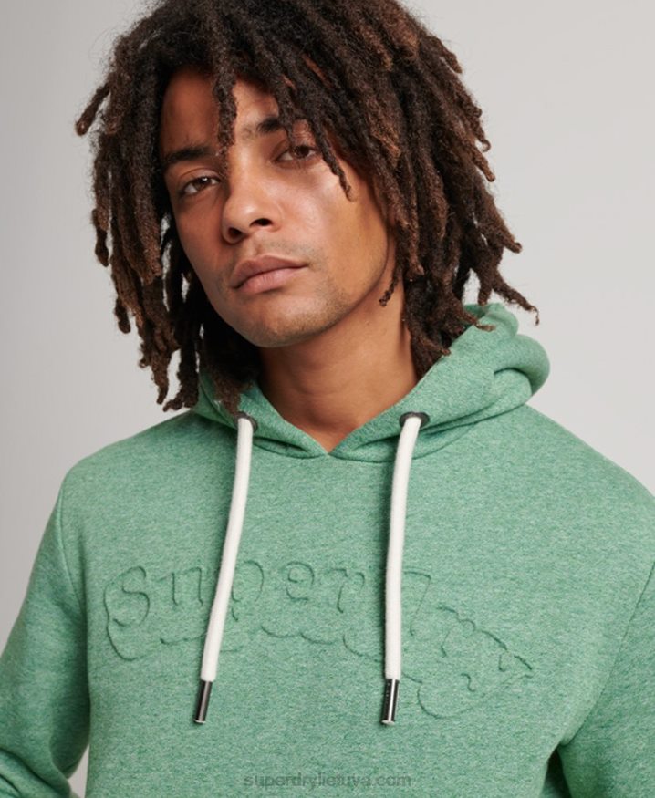 Superdry Vintage Cooper Class Embossed Hoodie Green Men