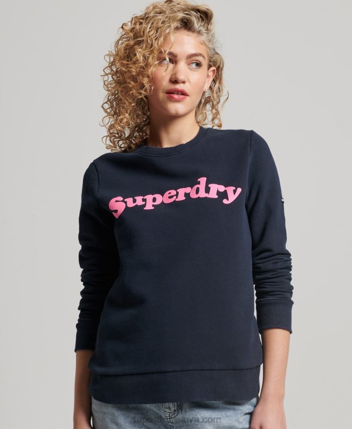 Superdry Vintage Cooper Classic Crew Sweatshirt Navy Women