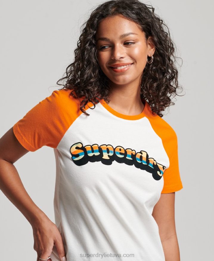 Superdry Vintage Cooper Classic Raglan T-Shirt Orange Women