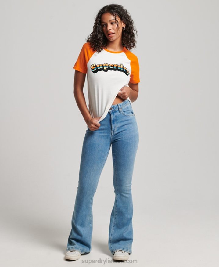 Superdry Vintage Cooper Classic Raglan T-Shirt Orange Women