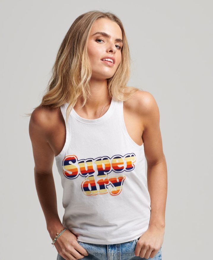 Superdry Vintage Cooper Classic Vest Top White Women