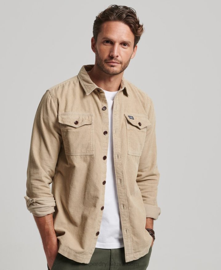 Superdry Vintage Cord Overshirt Brown Men