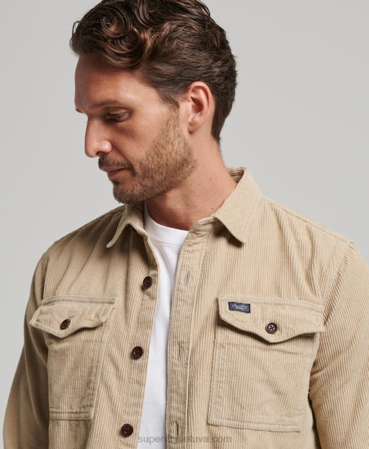 Superdry Vintage Cord Overshirt Brown Men