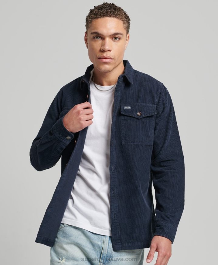 Superdry Vintage Cord Overshirt Navy Men