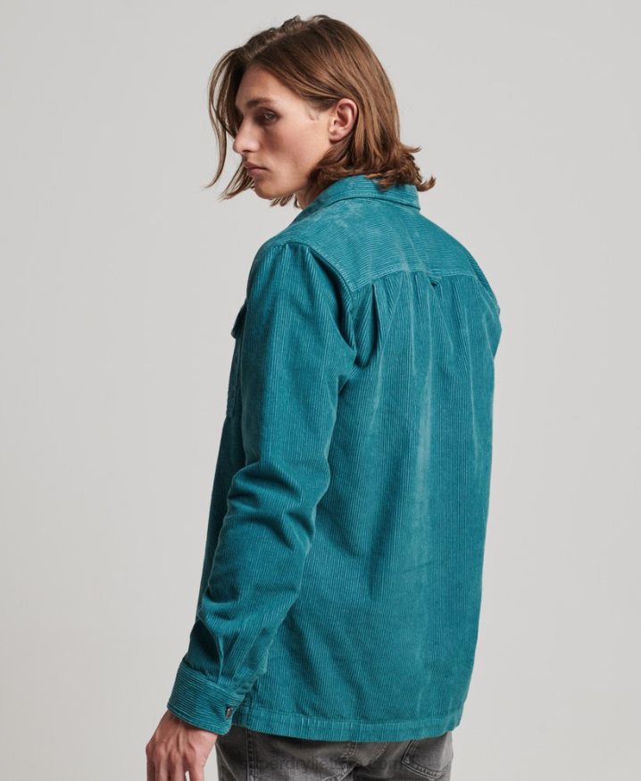 Superdry Vintage Cord Overshirt Turquoise Men