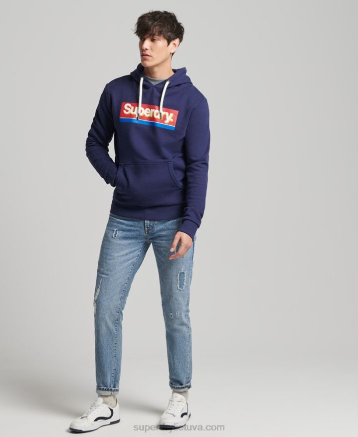 Superdry Vintage Core Logo Seasonal Hoodie Navy Men