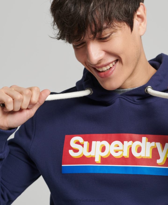 Superdry Vintage Core Logo Seasonal Hoodie Navy Men