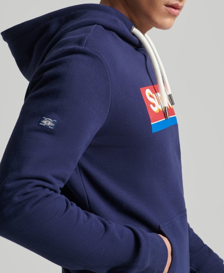 Superdry Vintage Core Logo Seasonal Hoodie Navy Men