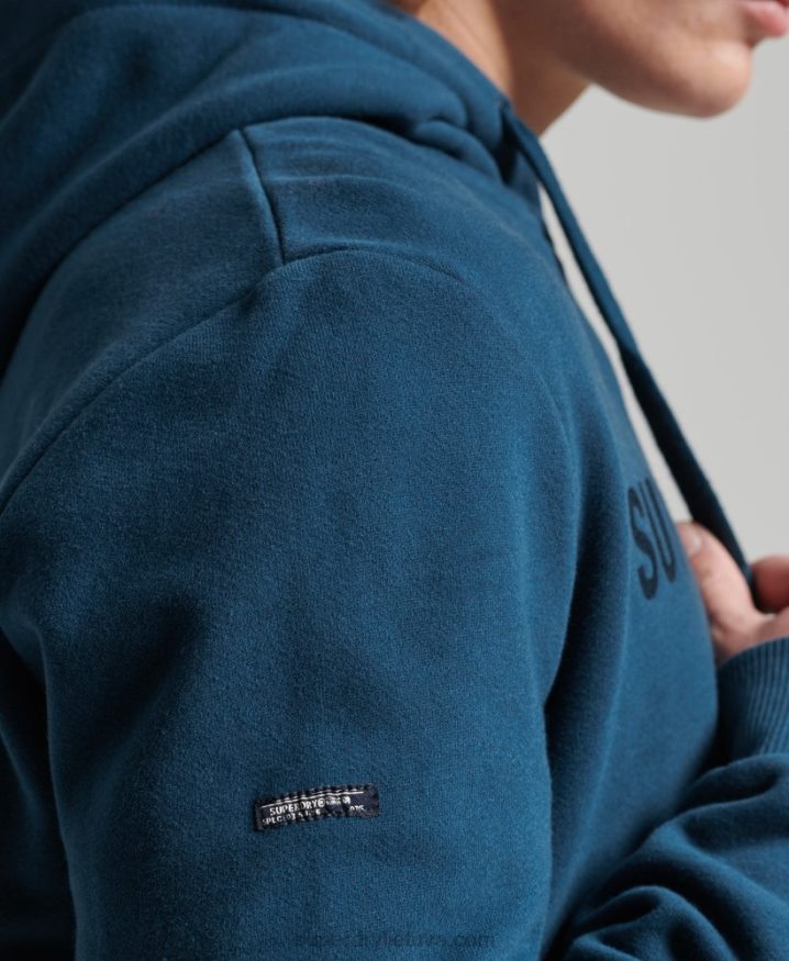 Superdry Vintage Corporate Logo Hoodie Blue Men