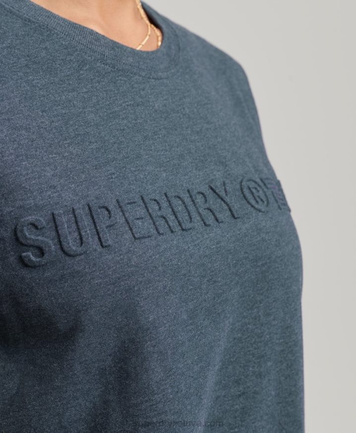 Superdry Vintage Corporate Logo Marl T-Shirt Blue Women