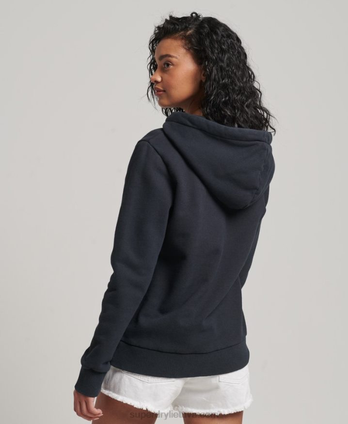 Superdry Vintage Downtown Script Hoodie Dark Grey Women