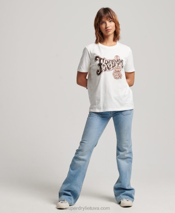 Superdry Vintage Embellished T-Shirt White Women