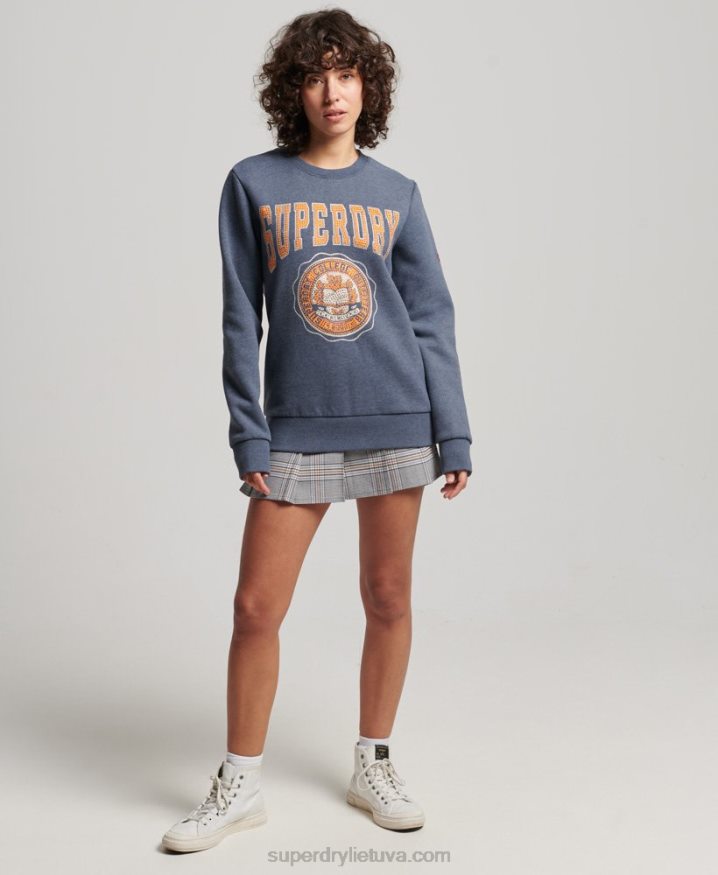 Superdry Vintage Franchise Crew Sweatshirt Blue Women