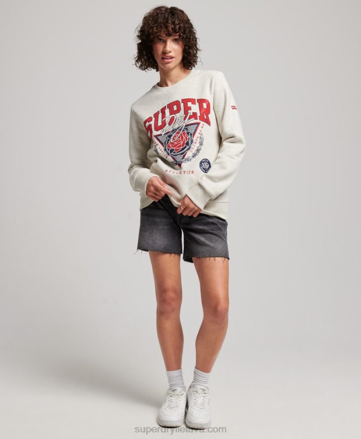 Superdry Vintage Franchise Crew Sweatshirt Cream Women