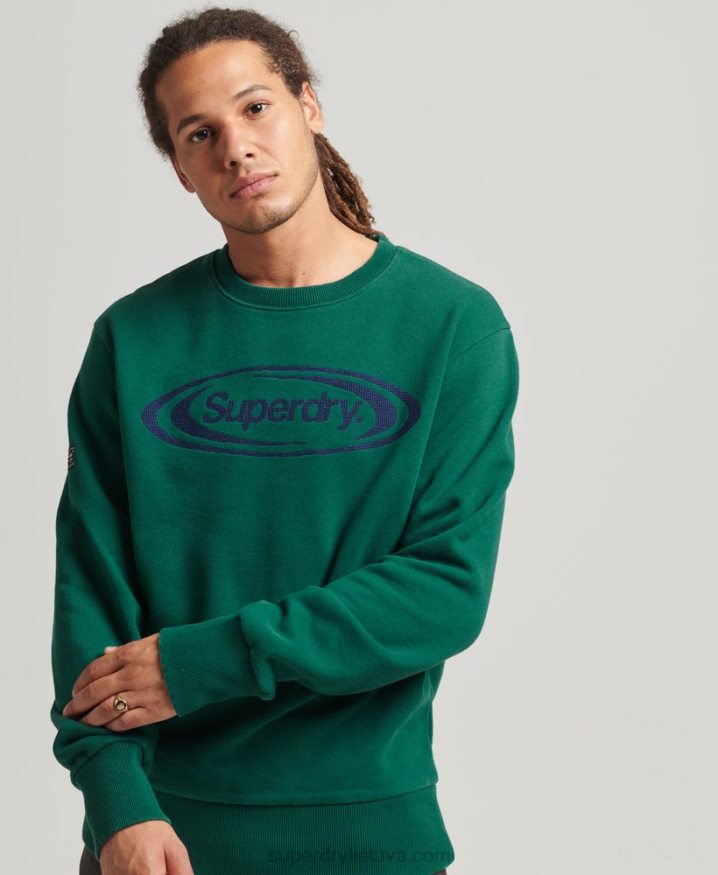 Superdry Vintage Game On 90s Logo Sweatshirt Green Men