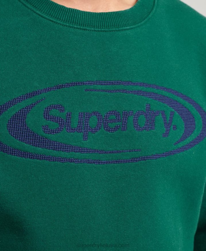 Superdry Vintage Game On 90s Logo Sweatshirt Green Men