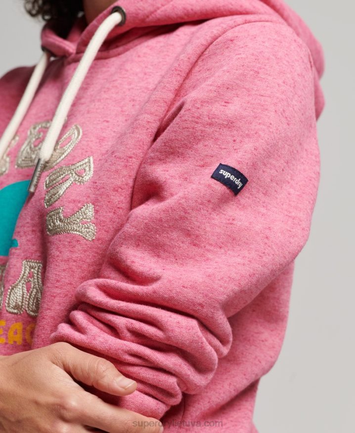 Superdry Vintage Great Outdoors Hoodie Pink Women